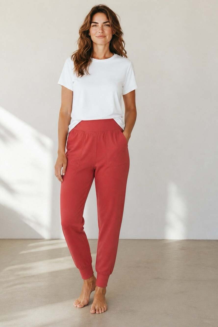 Athleta Salutation Jogger Womens Pants Size S Nylon Blend Pockets Coral